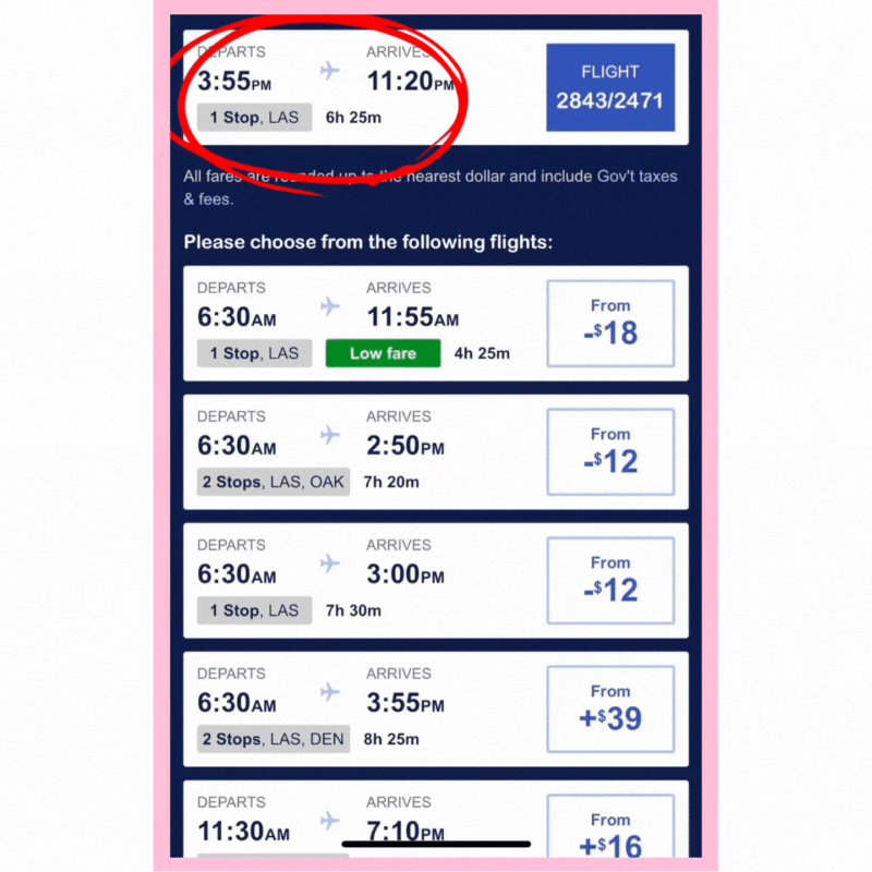 GIF showing a demo of The Southwest Airlines money-back hack, highlighting how to rebook a flight for less and get a travel credit—perfect for savvy travelers living luxuriously on a budget.